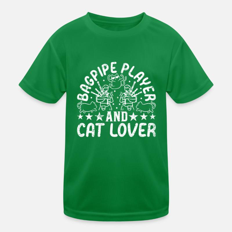 Joueur de cornemuse et amoureux des chats - Propriétaire de chat de cornemuse T-shirt sport Enfant