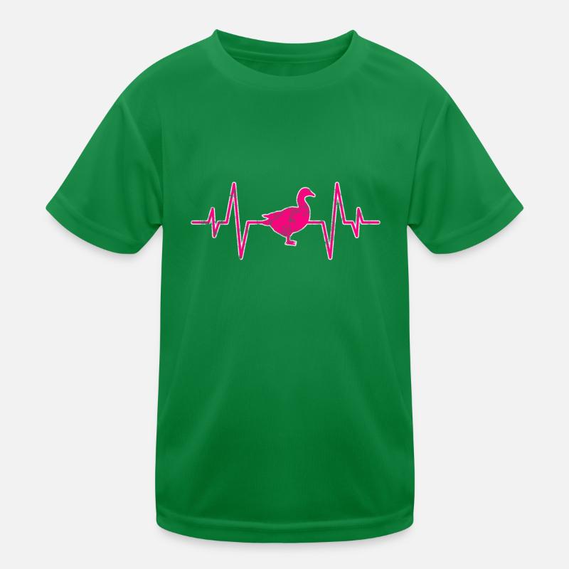 Ente Herzschlag Kinder Funktions-T-Shirt