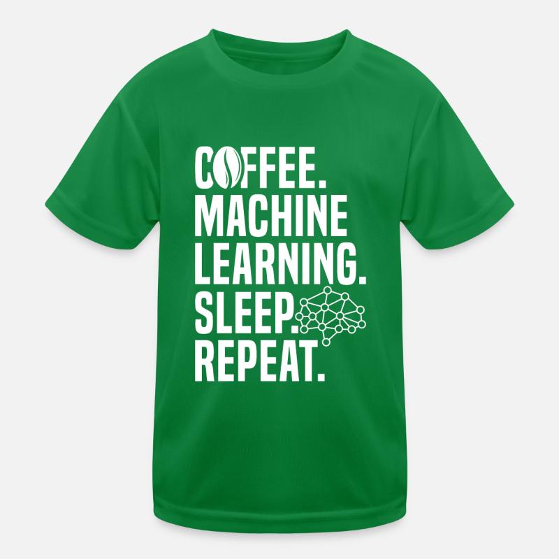 Coffee Machine Learning Sleep Repeat For Machine L Kids Functional T-Shirt