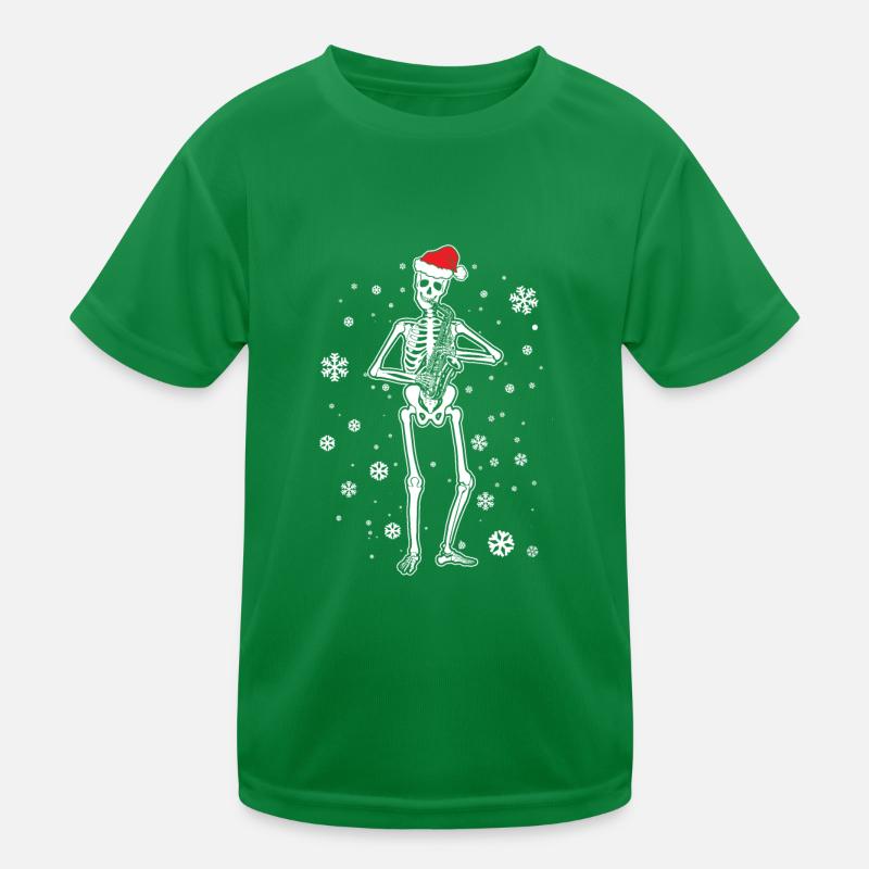 Skeleton Saxophone Kinder Funktions-T-Shirt