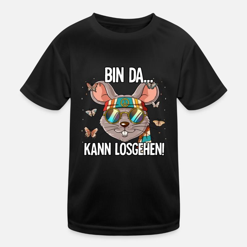 Bin Da Kann Losgehen Hippie Goa Rave Kinder Funktions-T-Shirt