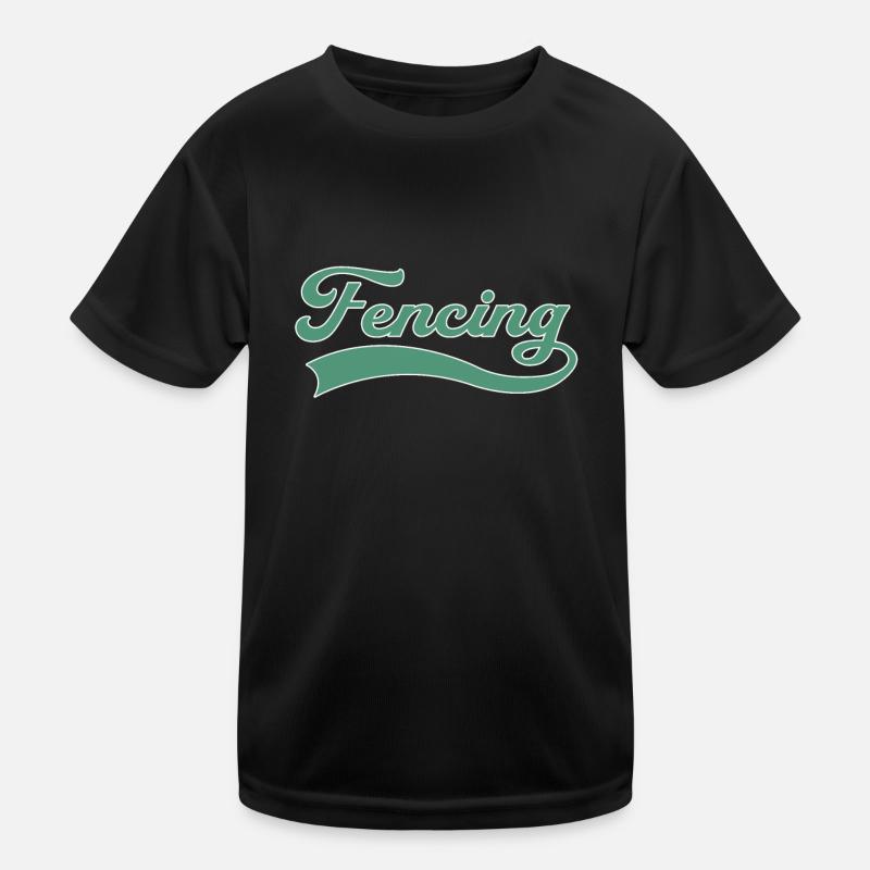 Fechten Schriftzug Kinder Funktions-T-Shirt