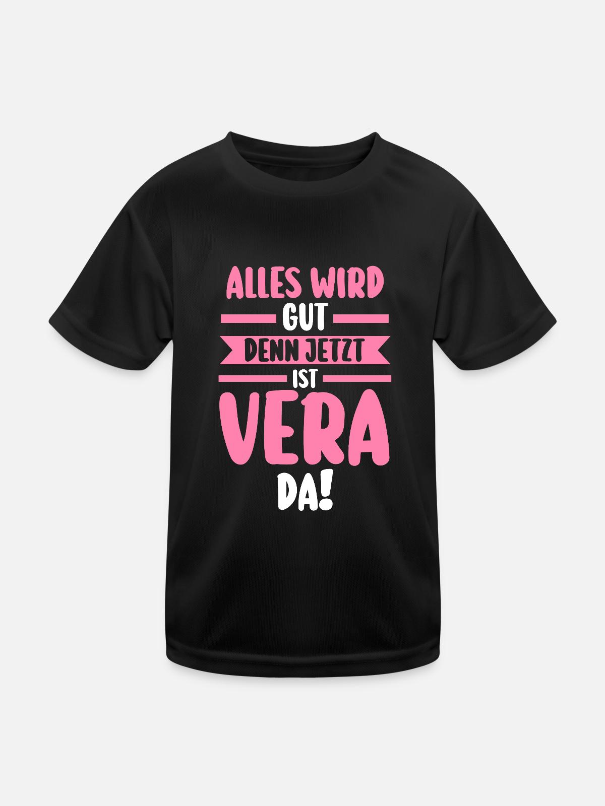 Vera - Kinder Funktions-T-Shirt - Schwarz - Vorne