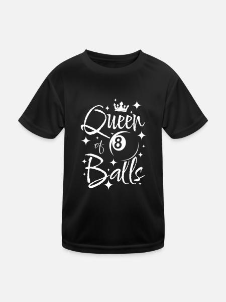 Pool billard queen of 8 balls - Kinder Funktions-T-Shirt - Schwarz - Vorne