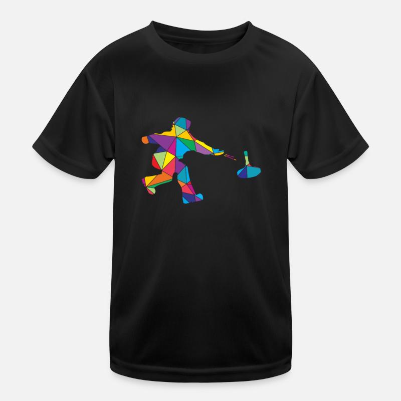 Curling polygonal d’hiver à faible poly T-shirt sport Enfant