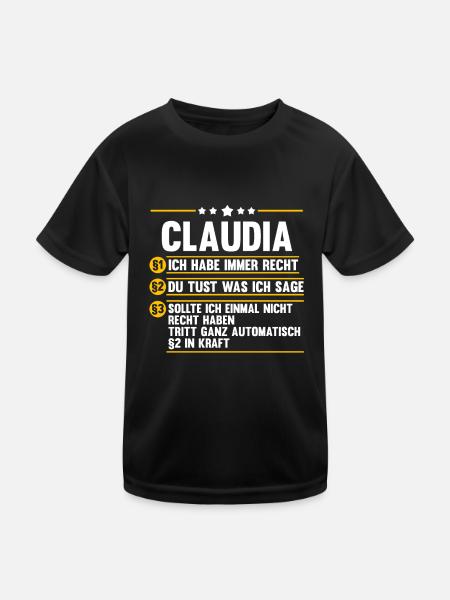Claudia - Kinder Funktions-T-Shirt - Schwarz - Vorne
