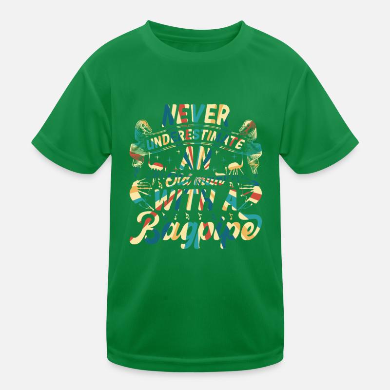 Bagpiper - Never Underestimate An Old Man With A B Kinder Funktions-T-Shirt