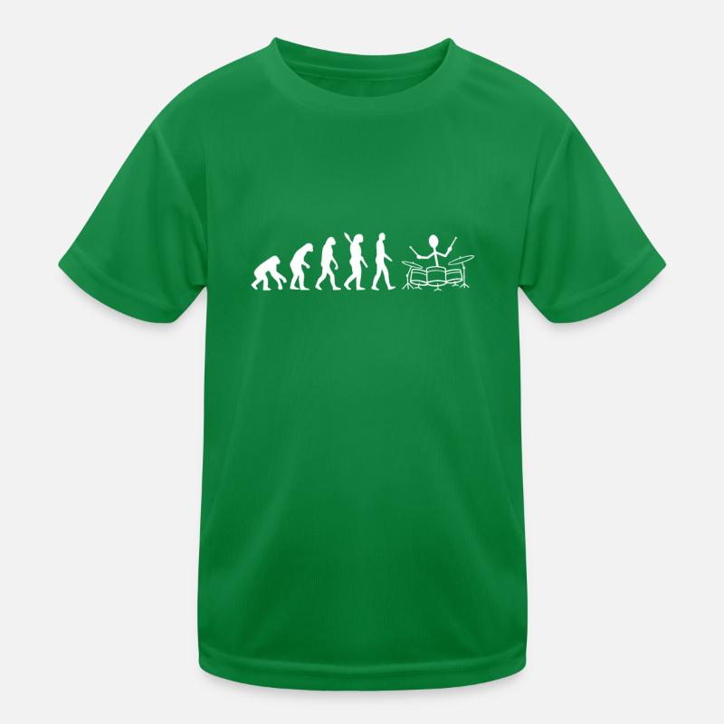 Drummer Evolution Funny Stick Figure Drum Player Kinder Funktions-T-Shirt