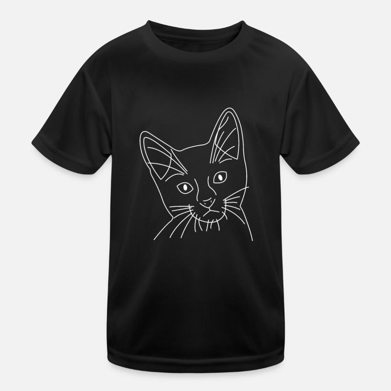 Visage de chat de chat dessiné T-shirt sport Enfant