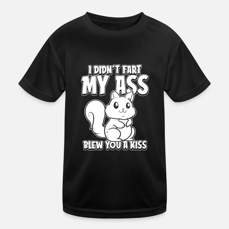 Eichhörnchen - Kinder Funktions-T-Shirt - Schwarz