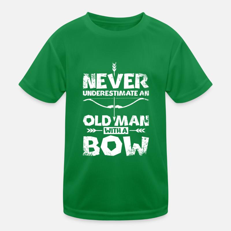 Never underestimate an old man with a bow Kids Functional T-Shirt