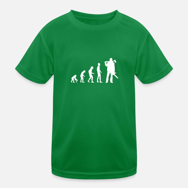 Holzfäller Evolution Kinder Funktions-T-Shirt