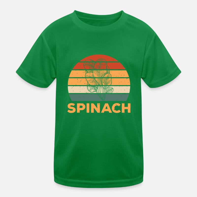 Retro Spinat Design Kinder Funktions-T-Shirt