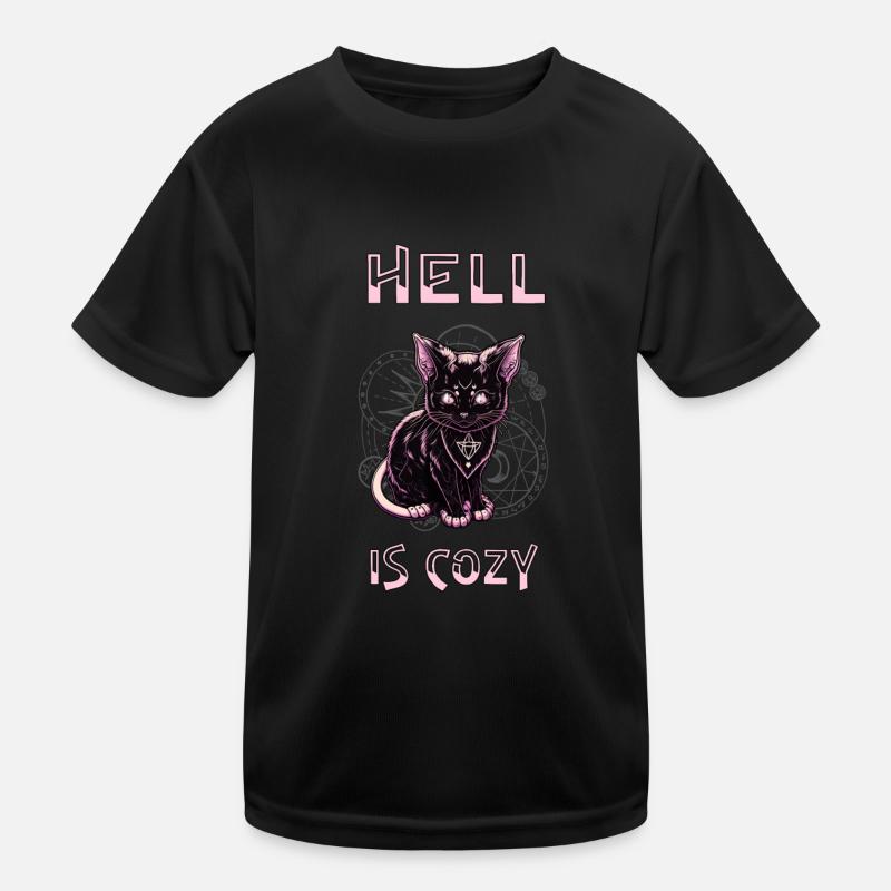 Hell is cozy kitten Satan Goth Kids Functional T-Shirt