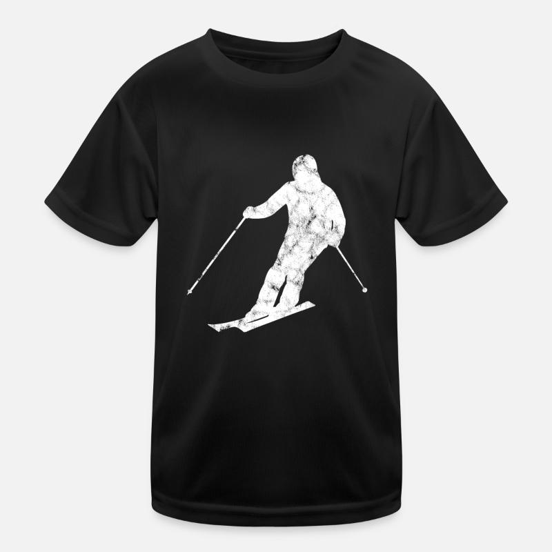 Skier Silhouette Kids Functional T-Shirt