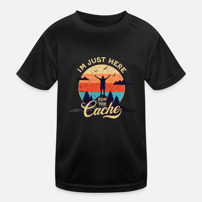 Geocaching - Just Here For The Cache Kids Functional T-Shirt