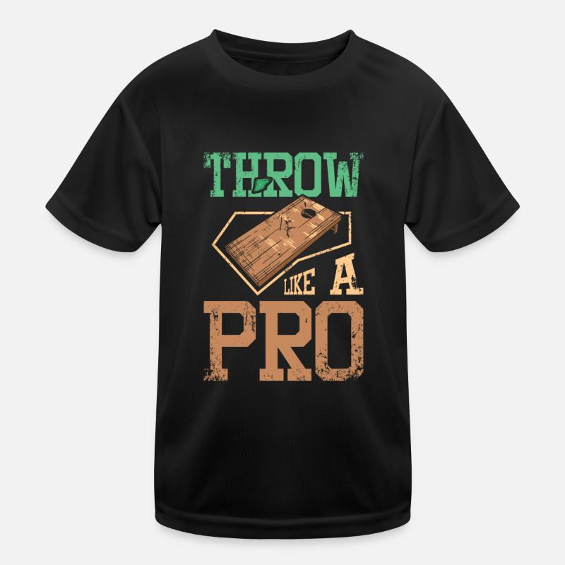 Wirf wie ein Profi Cornhole Kinder Funktions-T-Shirt