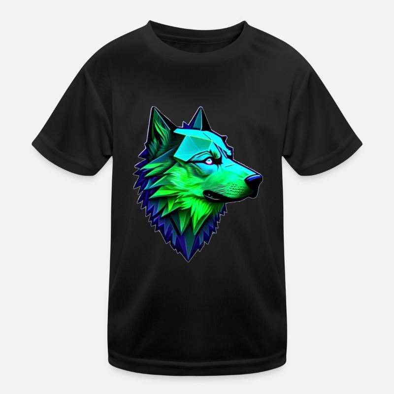 loup forme polygonale T-shirt sport Enfant