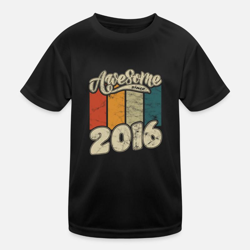 2016 Birthday Awesome since Retro Kids Functional T-Shirt