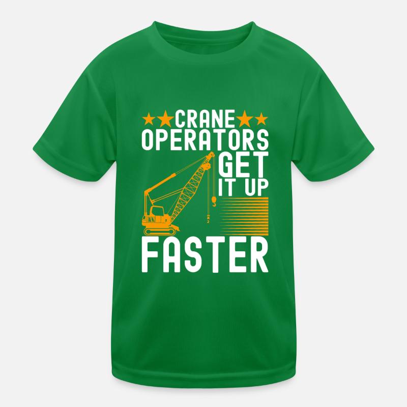 Crane operator Crane driver Kids Functional T-Shirt