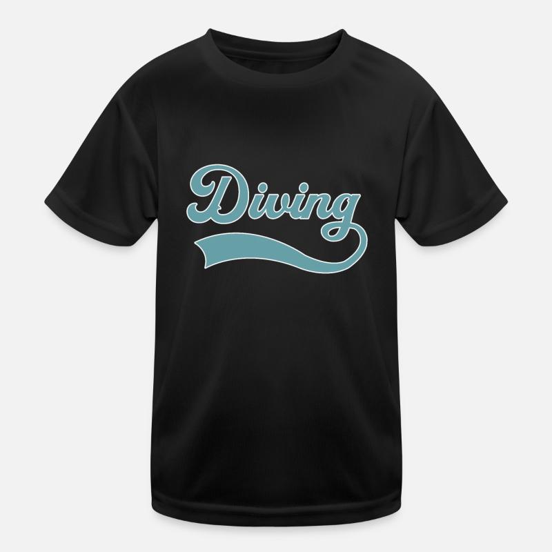 Tauchen Schriftzug Kinder Funktions-T-Shirt
