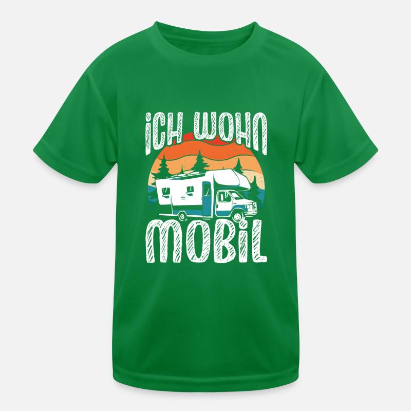 Ich wohn Mobil Kinder Funktions-T-Shirt