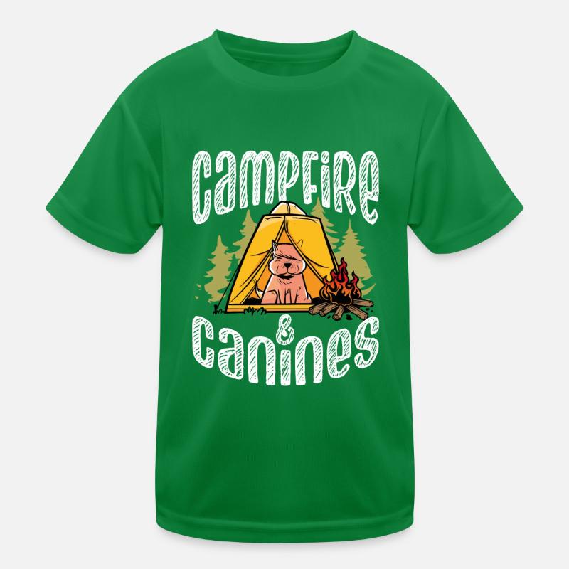 Feu de camp et chiens T-shirt sport Enfant