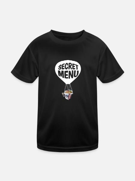 Secret Menu Deliverd By Chinese Spy Balloon - Kinder Funktions-T-Shirt - Schwarz - Vorne