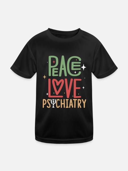 Psychiatrist Peace Love Psychiatry - Kids Functional T-Shirt - black - Front
