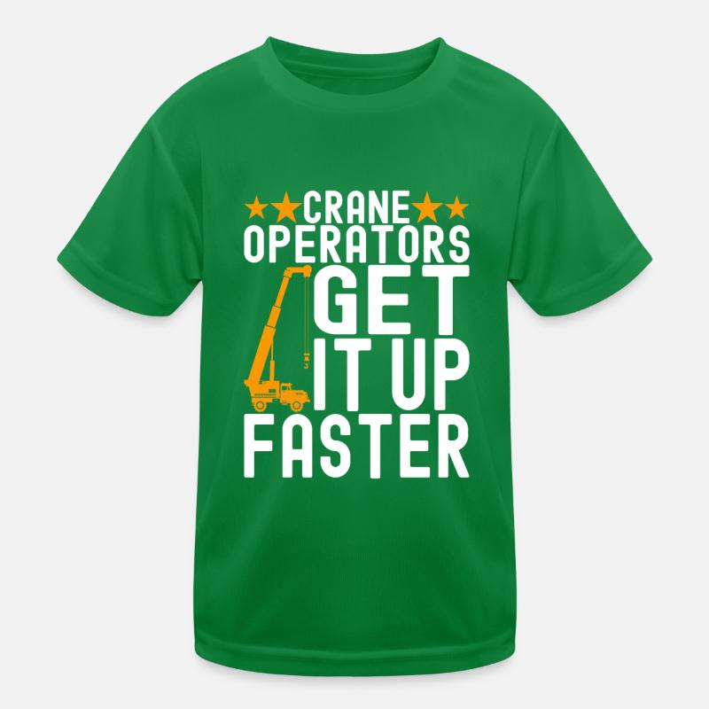 Crane operator Crane driver Kids Functional T-Shirt