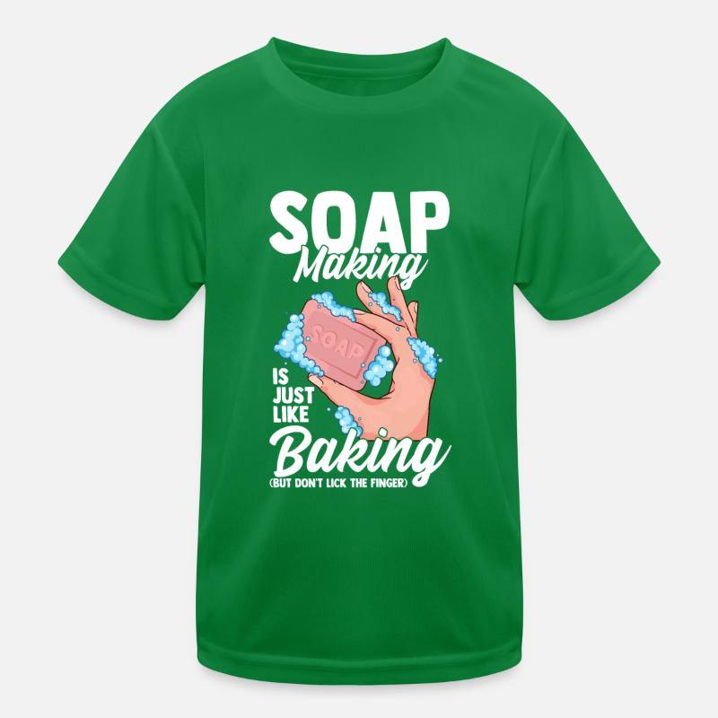 Soap Making Like Backing Don't Lick Finger Soap Kids Functional T-Shirt