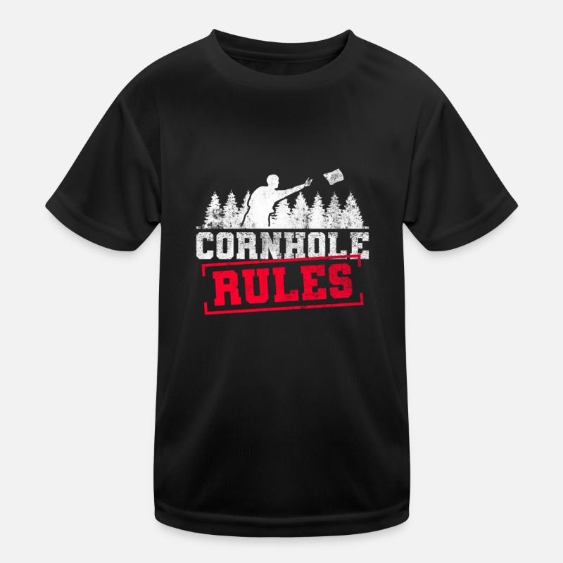 Cornhole Regeln. - Lustiges Cornhole - Kinder Funktions-T-Shirt - Schwarz
