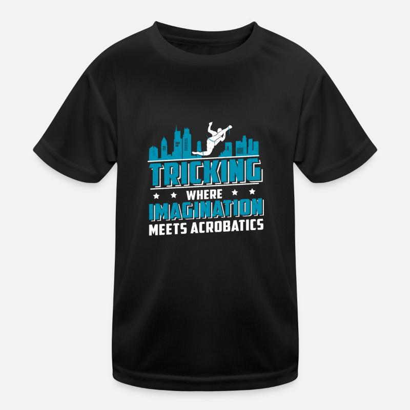 Tricking imagination meets acrobatics Kids Functional T-Shirt
