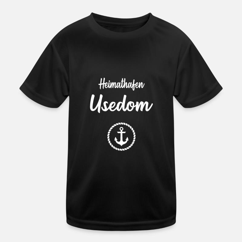 Heimathafen Usedom Ostsee Segeln Kinder Funktions-T-Shirt