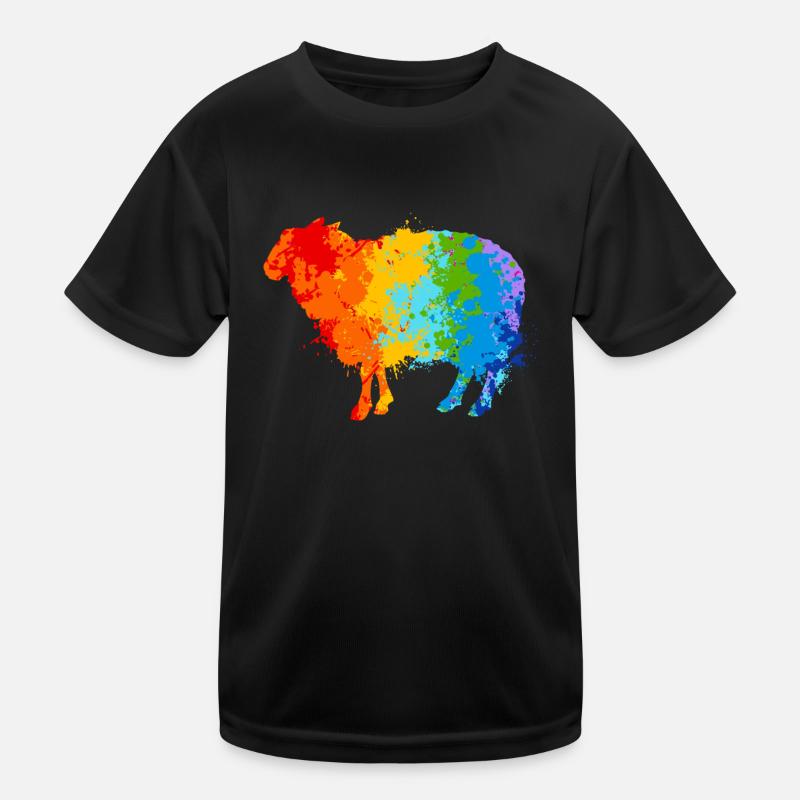 Schaf Splash Art Schäfer Kinder Funktions-T-Shirt