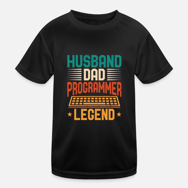 Husband Dad Programmer Legend Coder Programmierer Kinder Funktions-T-Shirt