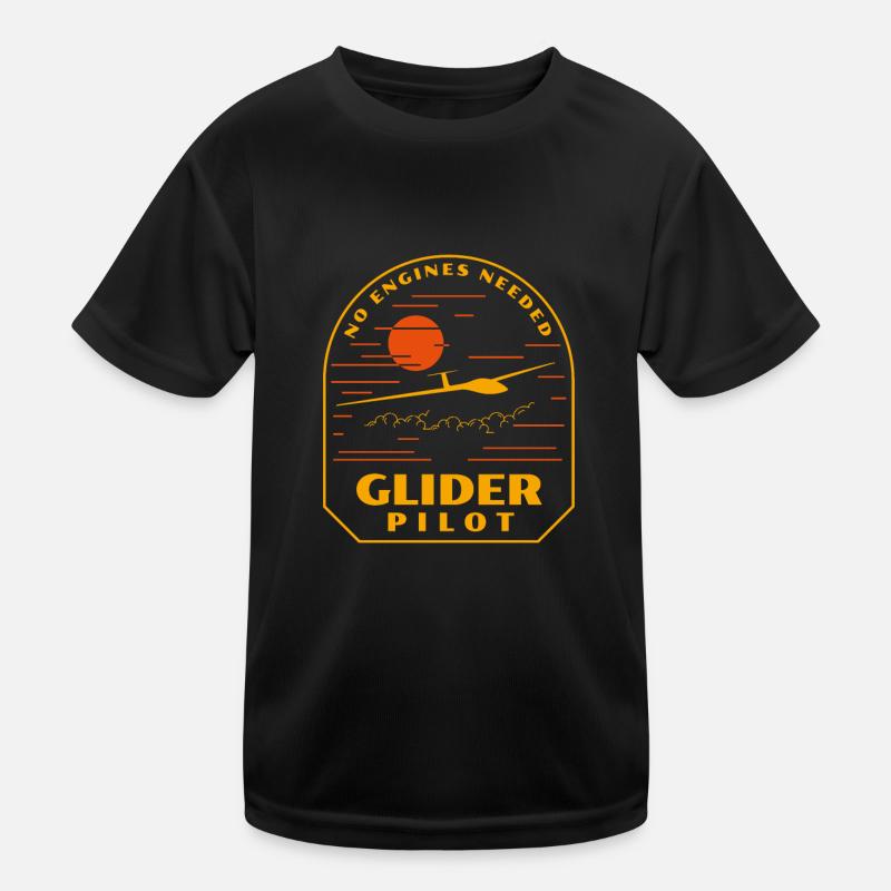 Glider Pilot Glider Flying Airplane Kids Functional T-Shirt