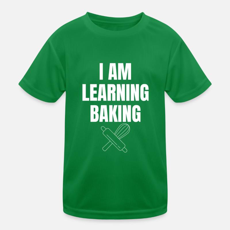 Ich lerne Backen Spruch Englisch Kinder Funktions-T-Shirt