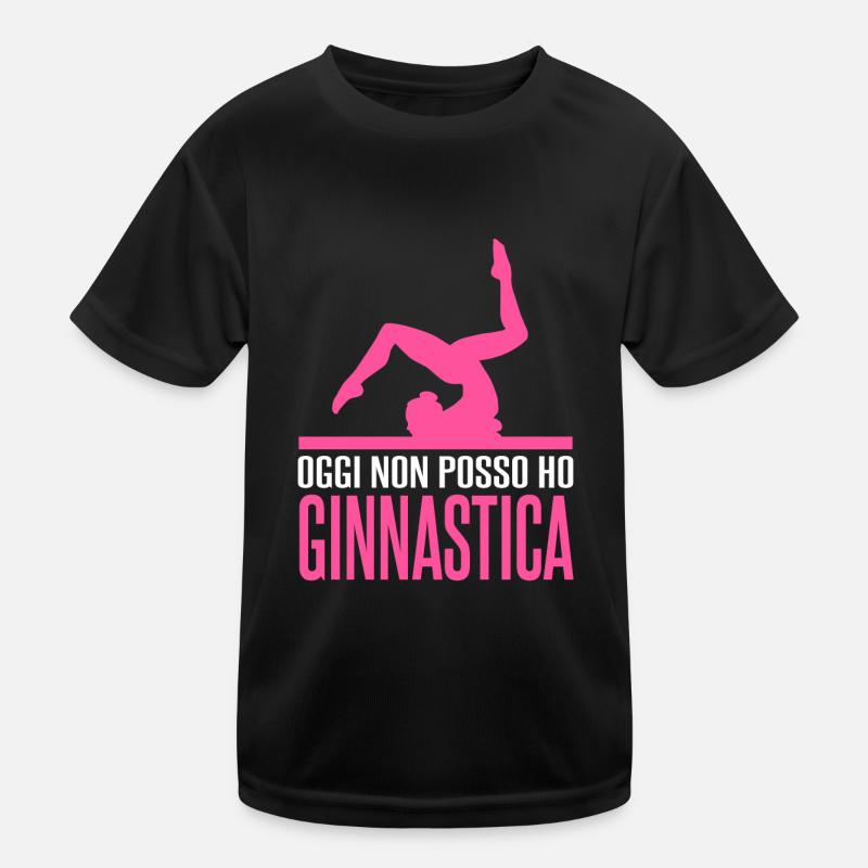 Oggi Non Posso Ho Ginnastica - Maglietta sportiva per bambini - nero
