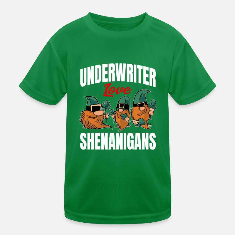 Lustiger Underwriter St. Patricks Day Shenanigans Kinder Funktions-T-Shirt