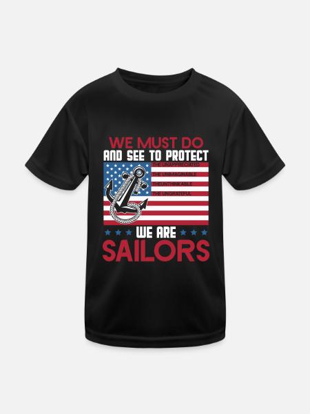 Sailor We Are Sailors - Kids Functional T-Shirt - black - Front