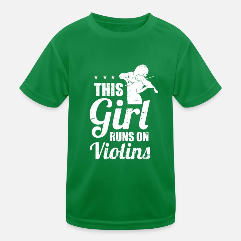 Violine Geige Mädchen Kinder Funktions-T-Shirt