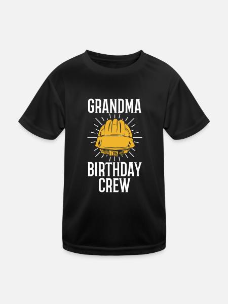 Grandma of the birthday team - Birthday building - Kids Functional T-Shirt - black - Front