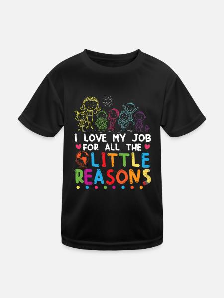 Nette Kita Erzieherin Kindergarten - Kinder Funktions-T-Shirt - Schwarz - Vorne