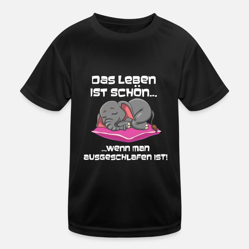 Ausgeschlafen Elefant Schlafen Kinder Funktions-T-Shirt