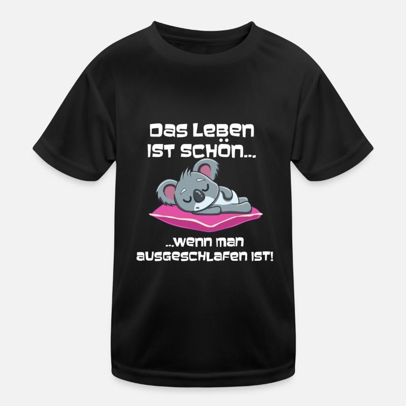 Ausgeschlafen Koala Schlafen Kinder Funktions-T-Shirt