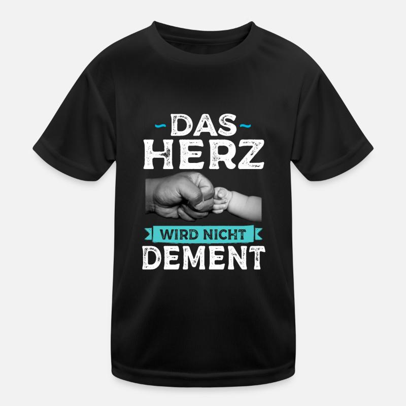 Das Herz Wird Nicht Dement Pflege - Kinder Funktions-T-Shirt - Schwarz