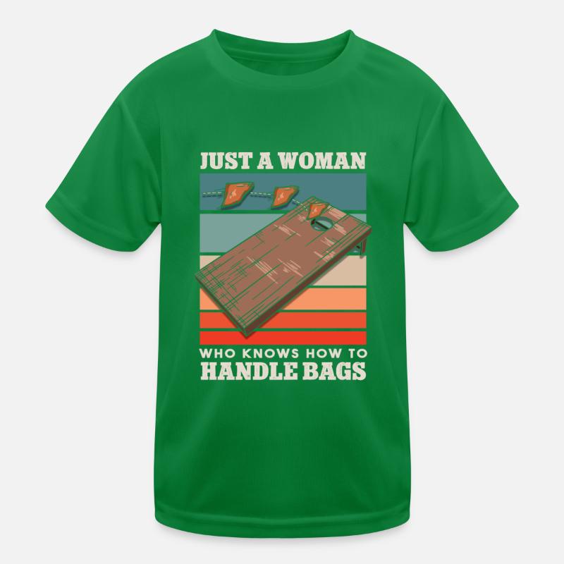 Frauen Sitzsäcke Cornhole Kinder Funktions-T-Shirt
