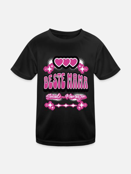 Beste Mama Pink - Kinder Funktions-T-Shirt - Schwarz - Vorne