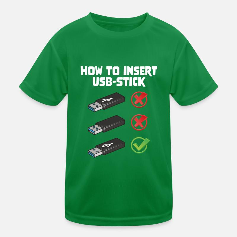 How To Insert USB Stick Funny Programmer Meme Kinder Funktions-T-Shirt
